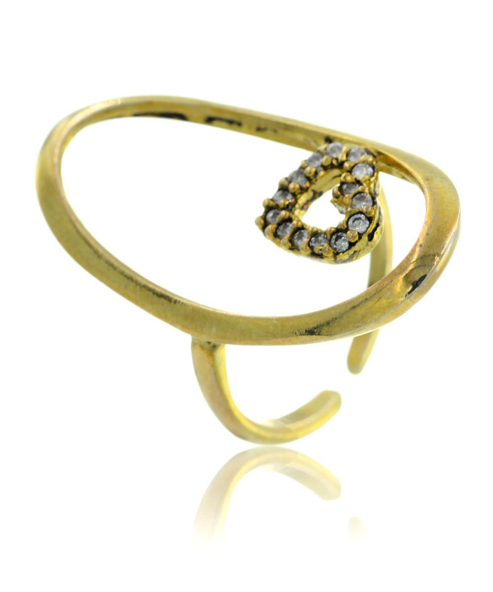 Ασημένιο Επιχρυσωμένο Δαχτυλίδι 925 | Καρδιά | Ζιργκόν | AD129