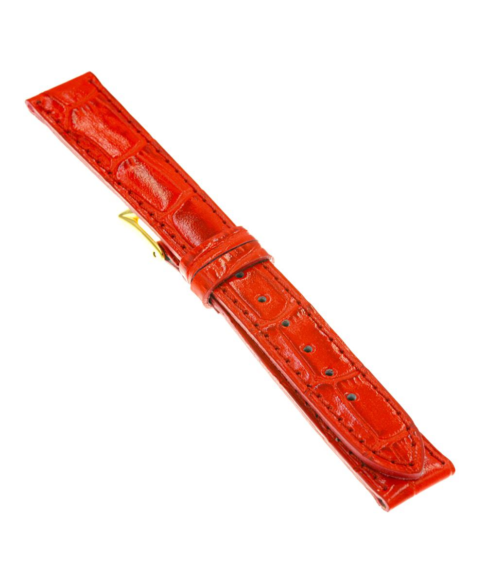 CAMPAGNOLO <br> Κροκό Λουστρέ Δερμάτινο Λουράκι Σε Κόκκινο Χρώμα 16mm <br> camp-29-16mm