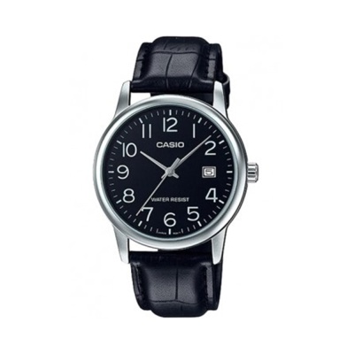 CASIO  Collection Black Leather Strap  MTP-V002L-1BUDF