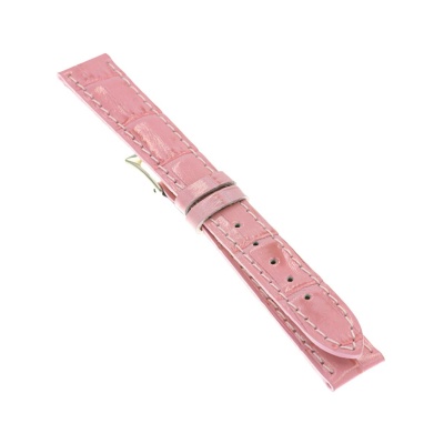 CAMPAGNOLO <br> Κροκό Λουστρέ Δερμάτινο Λουράκι Σε Ροζ Χρώμα 16mm <br> camp-31-16mm