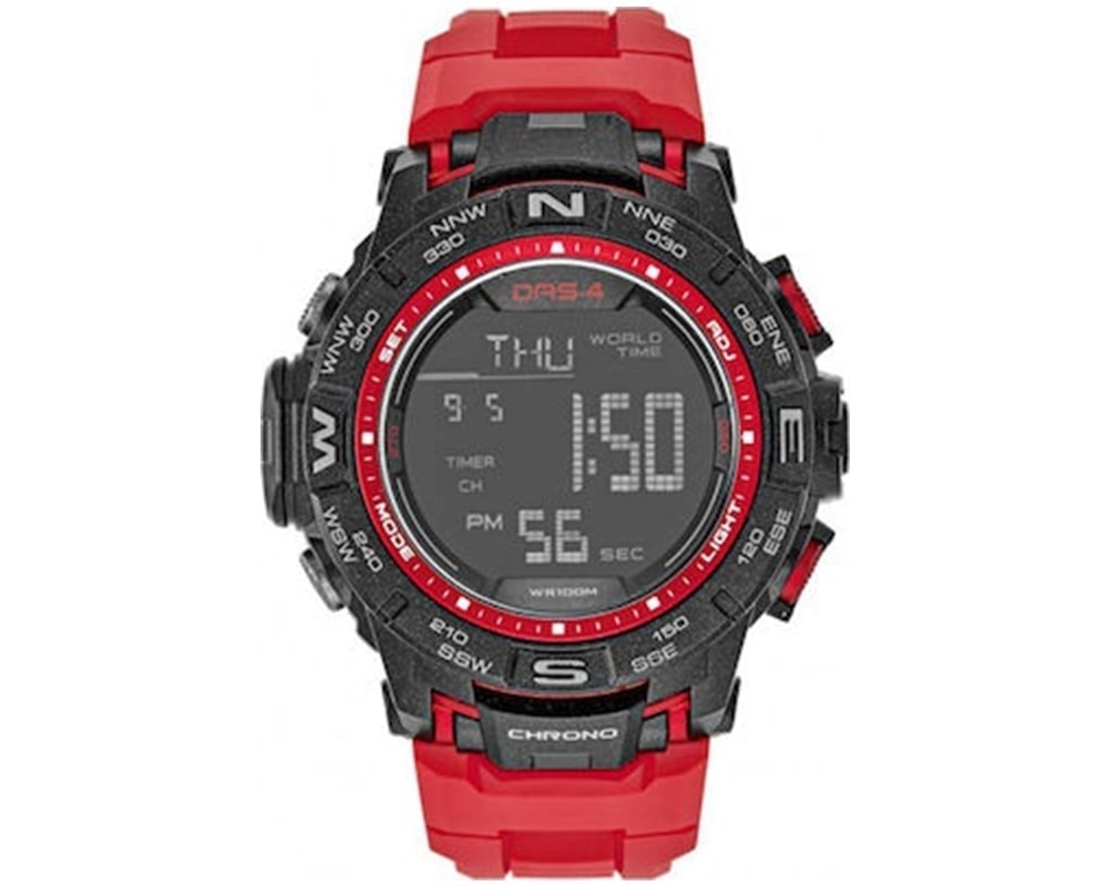 DAS.4  LD10 LCD Red Rubber Strap  40033