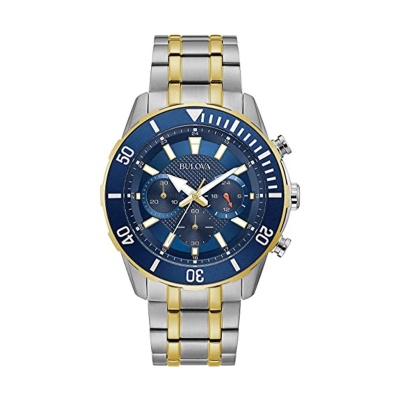 BULOVA Sport Collection Chrono Two Tone Stainless Steel Bracelet 98A246