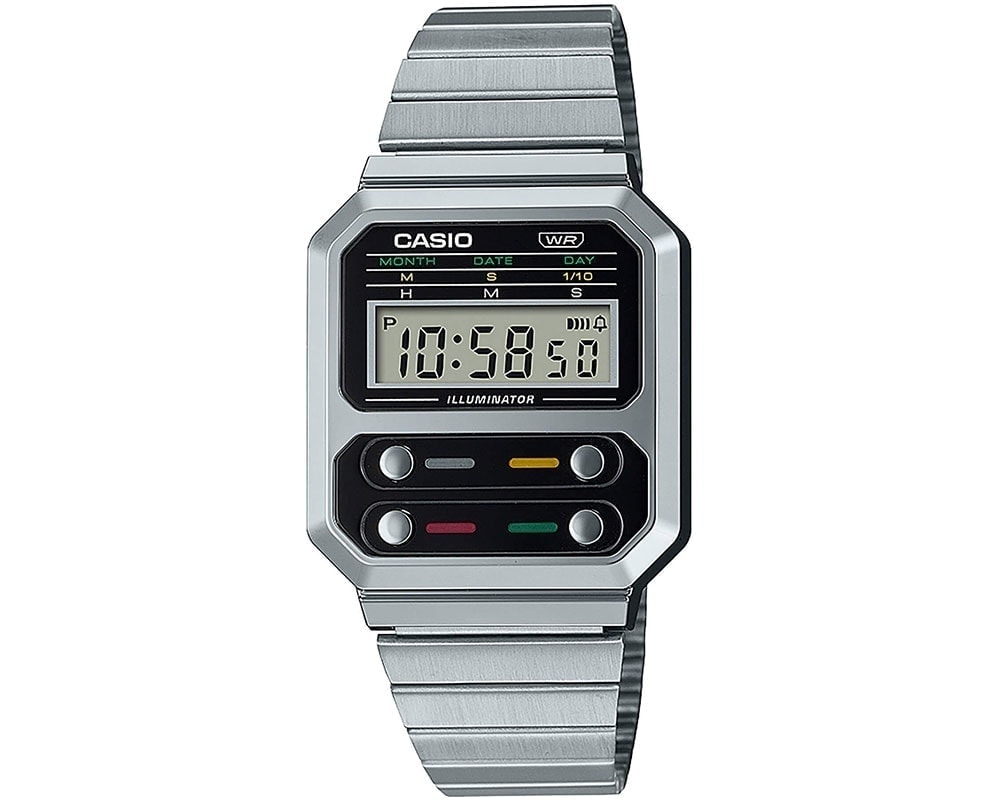 CASIO  Classic Stainless Steel Bracelet  A-100WE-1AEF