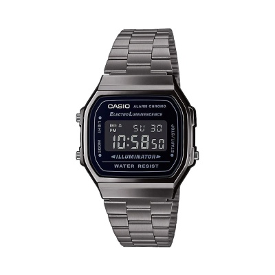 CASIO  Vintage Grey Stainless Steel Bracelet  A-168WEGG-1BEF