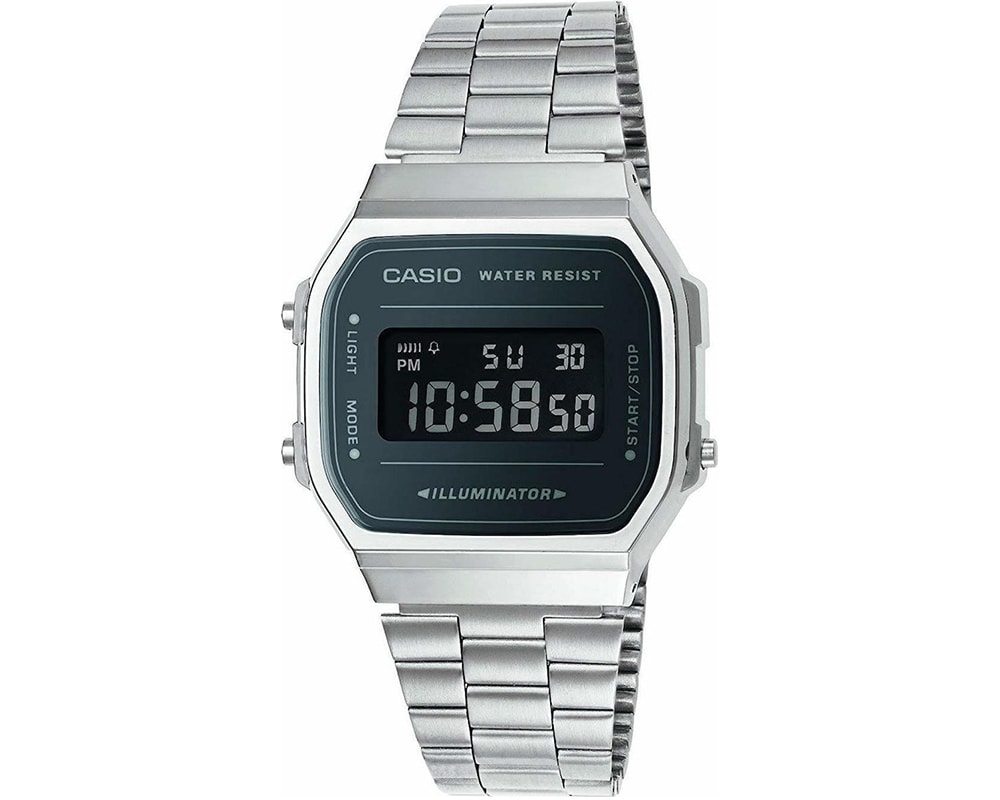 CASIO  Collection Vintage Silver Stainless Steel  A-168WEM-1EF