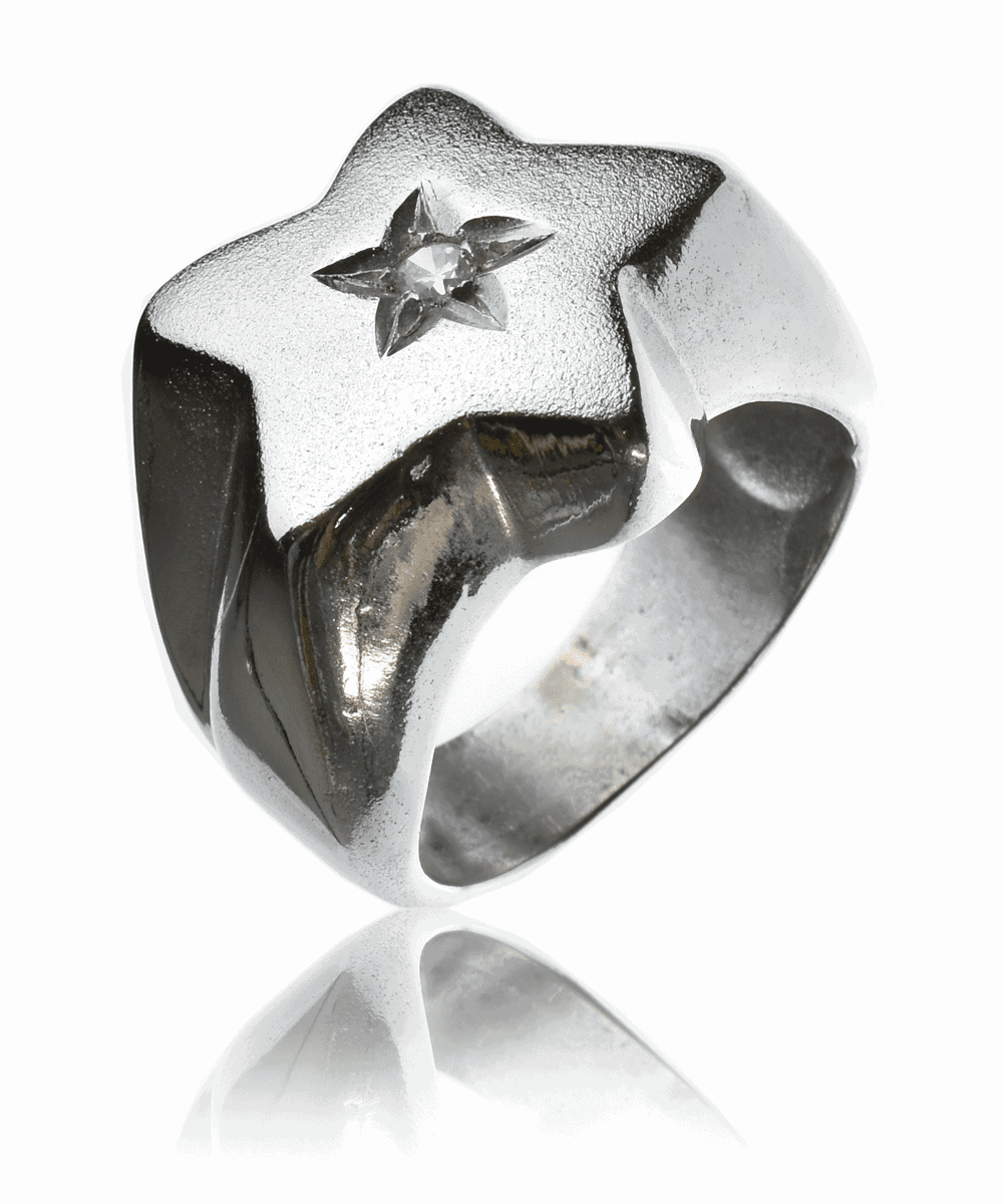 Ασημένιο Δαχτυλίδι 925 | Αστέρι | Ζιργκόν | AD013