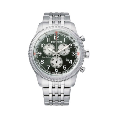CITIZEN <br> Eco-Drive Chronograph Silver Stainless Steel Bracelet <br> AT2460-89X