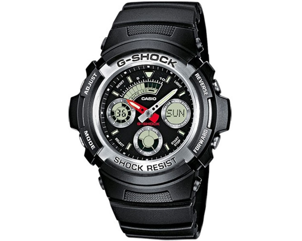 CASIO  G-Shock Black Rubber Strap  AW-590-1AER