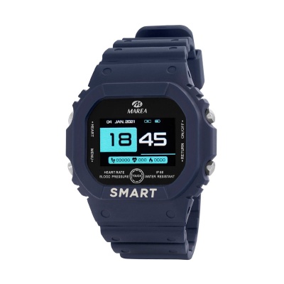 MAREA <br> Smartwatch Blue Rubber Strap <br> B57008-2