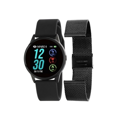 MAREA <br> Smartwatch Black Rubber Strap (Δώρο ατσάλινο μπρασελέ) <br> B58001-1