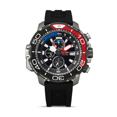 CITIZEN  Divers Eco-Drive Chrono Black Rubber Strap  BJ2167-03E