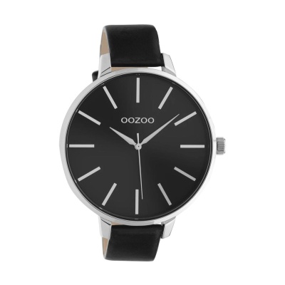 OOZOO  Timepieces Black Leather Strap  C10714