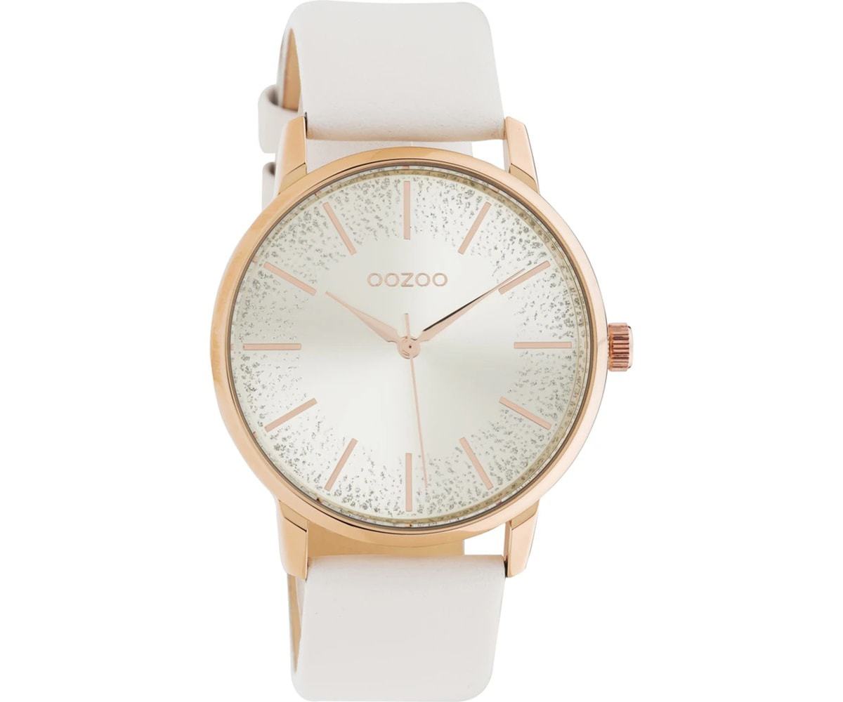 OOZOO  Timepieces White Leather Strap  C10715