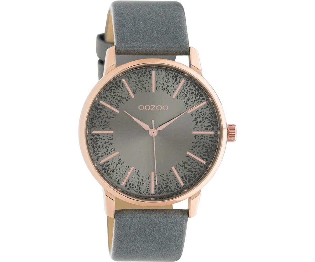 OOZOO  Timepieces Grey Leather Strap  C10718