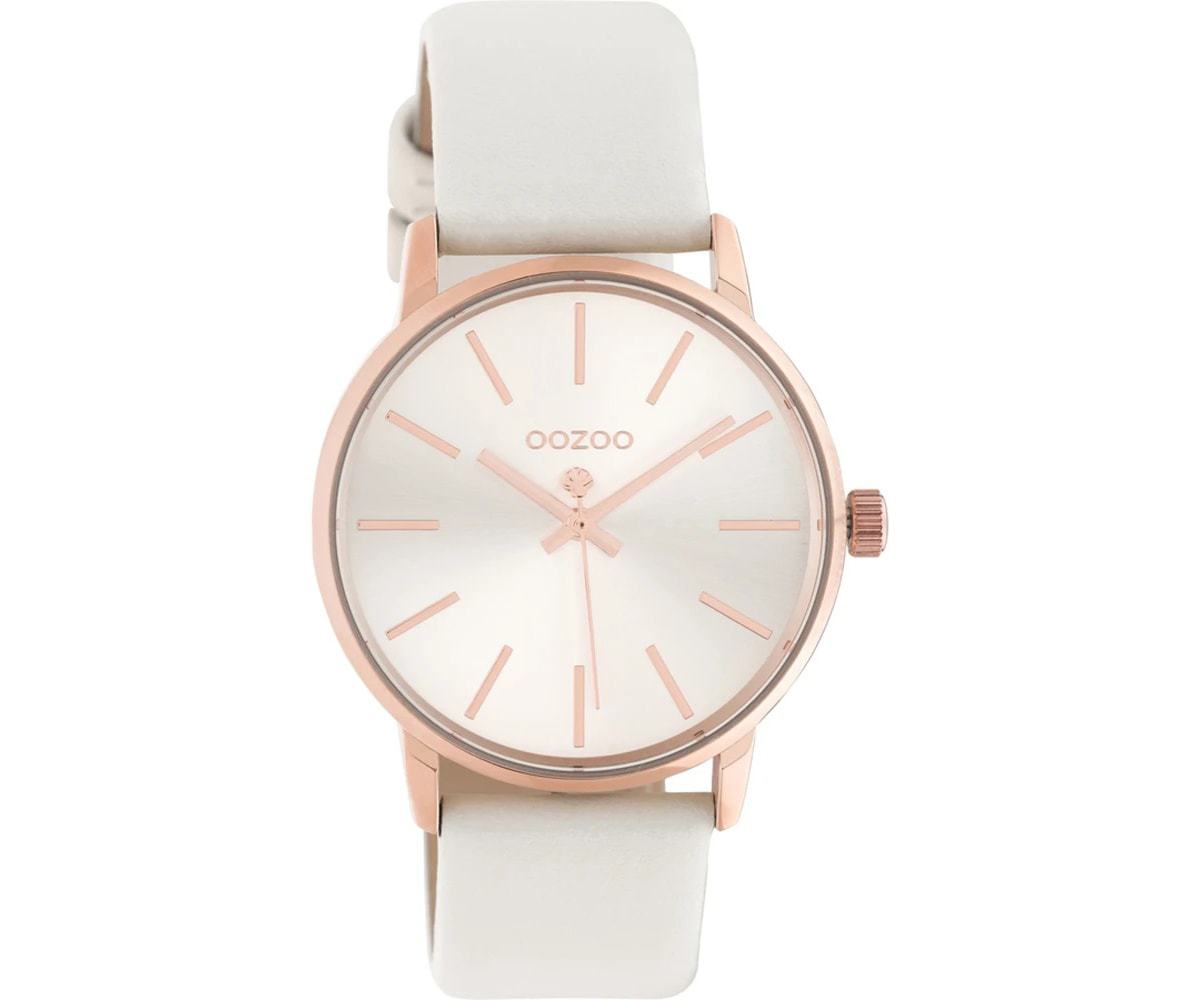 OOZOO  Timepieces White Leather Strap  C10720