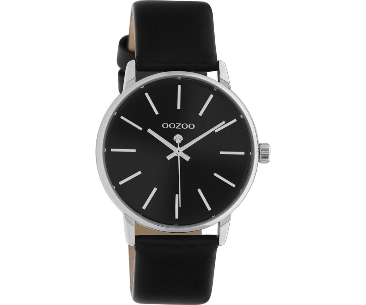 OOZOO  Timepieces Black Leather Strap  C10724