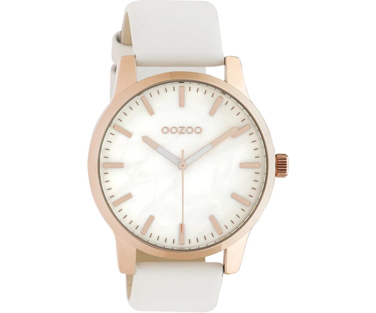 OOZOO  Timepieces White Leather Strap  C10725