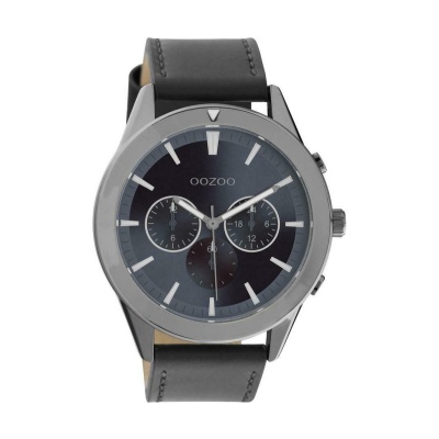 OOZOO  Timepieces Grey Leather Strap  C10803
