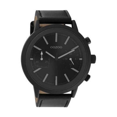 OOZOO  Timepieces Black Leather Strap  C10809