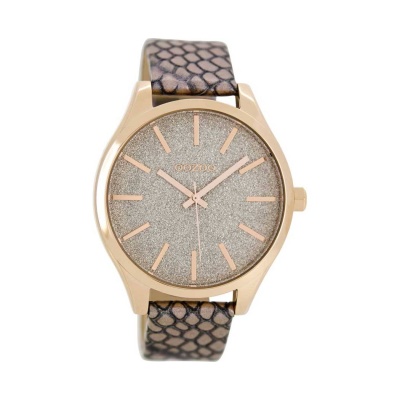 OOZOO  Timepieces Rose Gold Pink Leather Strap  C8622