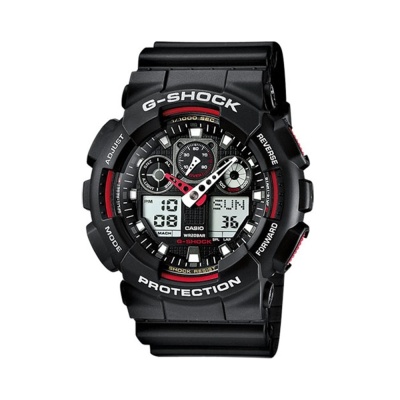 CASIO  G-Shock Chronograph Black Rubber Strap  GA-100-1A4ER