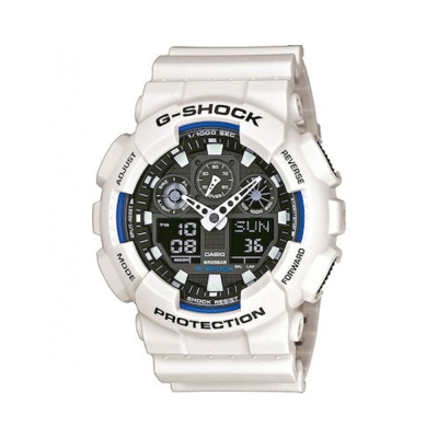 CASIO  G-Shock White Rubber Strap  GA-100B-7AER