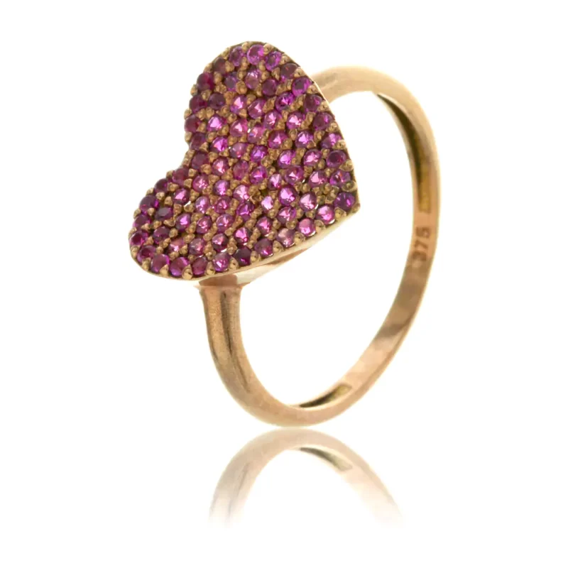 Ροζ-Χρυσό Δαχτυλίδι 14Κ | Καρδιά | Ζιργκόν | GD161