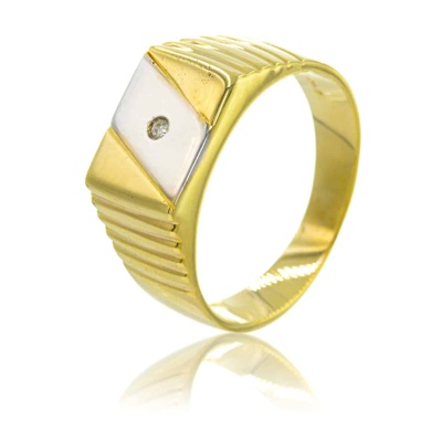Χρυσό Ανδρικό Δαχτυλίδι 14Κ | Ζιργκόν | GDA005