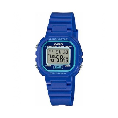 CASIO  Collection Digital Blue Rubber Strap  LA-20WH-2AEF