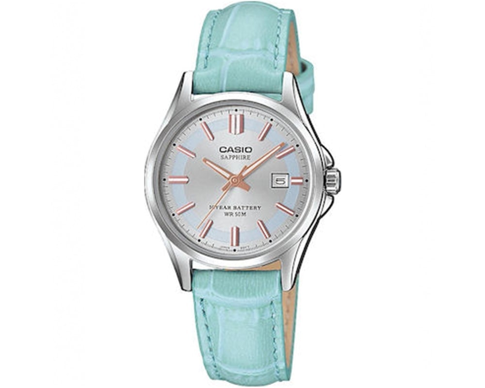 CASIO  Collection Turquoise Leather Strap  LTS-100L-2AVEF
