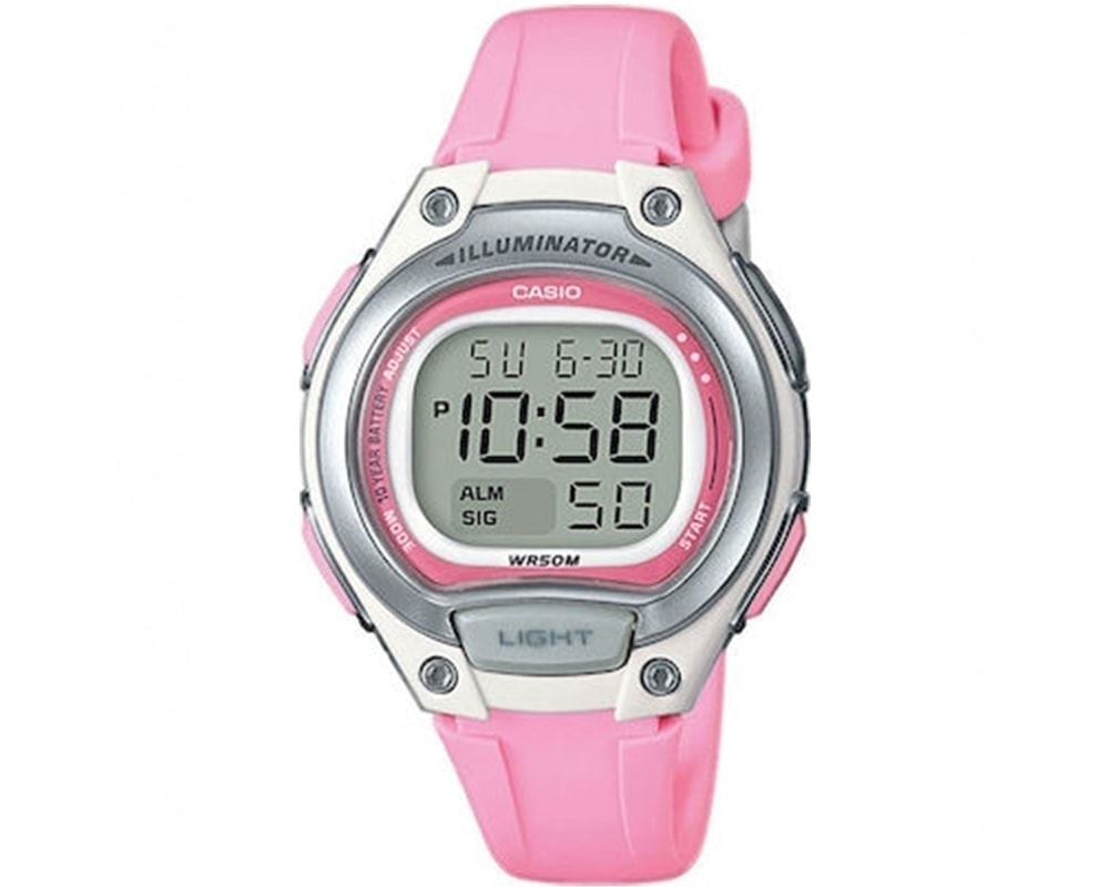 CASIO  Collection Chronograph Pink Rubber Strap  LW-203-4AVEF