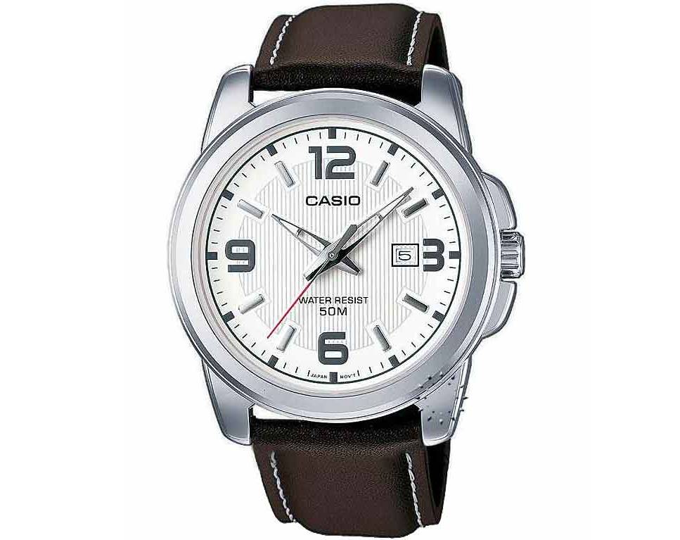 CASIO  Collection Brown Leather Strap   MTP-1314PL-7AVEF