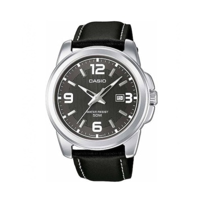 CASIO  Collection Black Leather Strap  MTP-1314PL-8AVEF