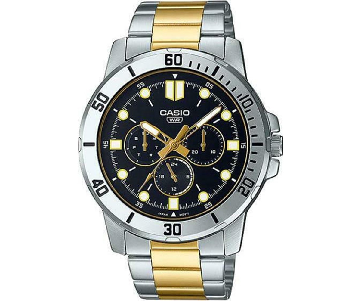 CASIO  Collection Two Tone Stainless Steel Bracelet  MTP-VD300SG-1EUDF