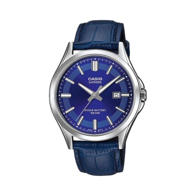 CASIO  Standard Blue Leather Strap   MTS-100L-2AVEF