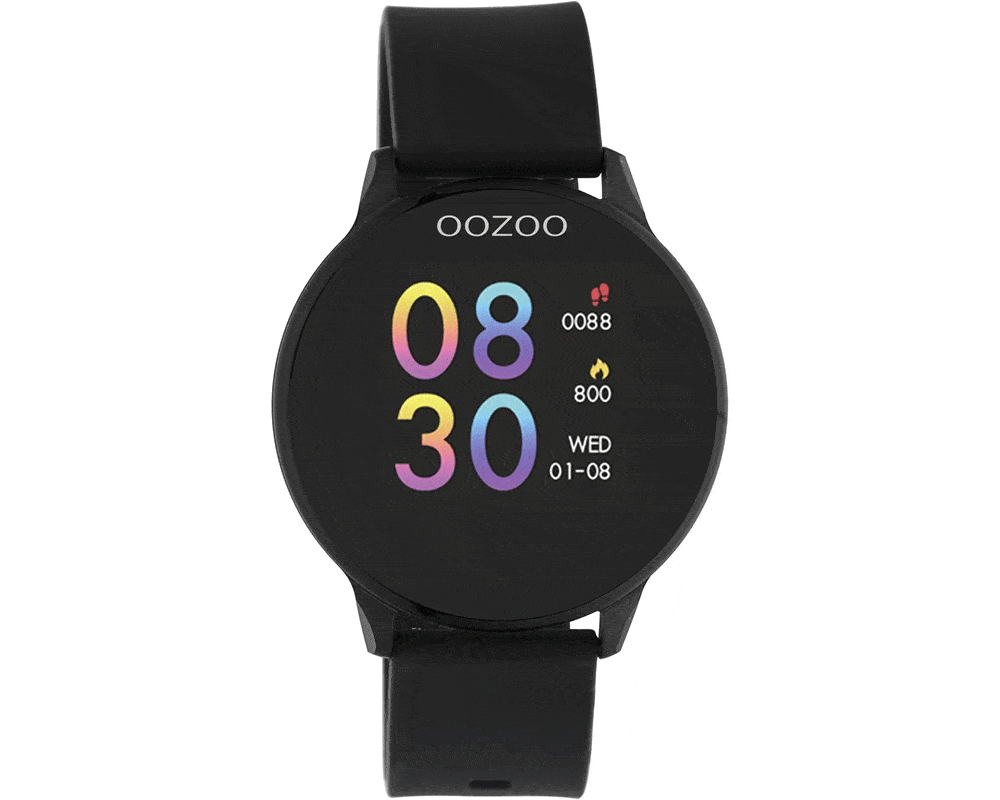 OOZOO  Smartwatch Black Silicone Strap  Q00115
