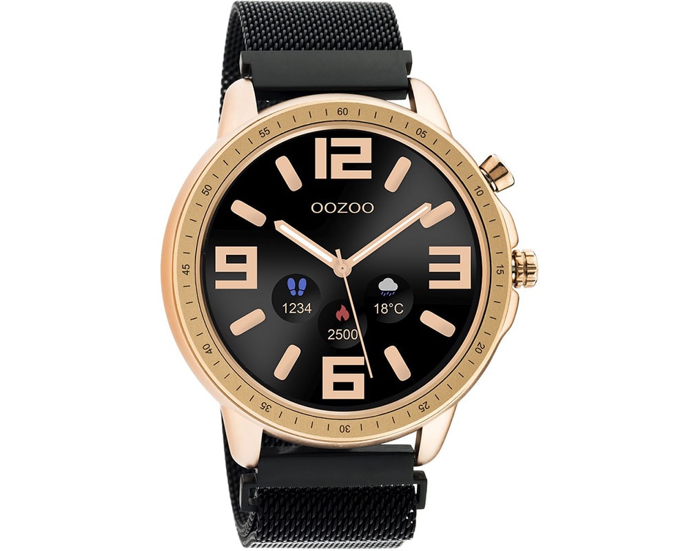 OOZOO  Timepieces Smartwatch Black Stainless Steel Bracelet  Q00308