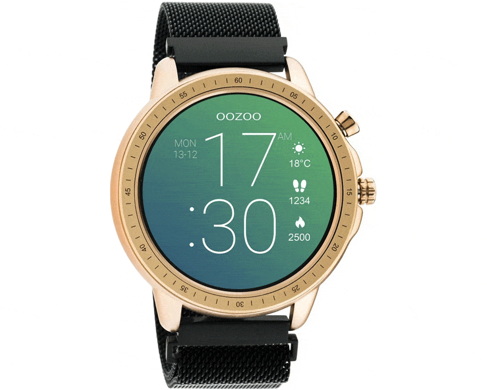 OOZOO  Timepieces Smartwatch Black Stainless Steel Bracelet  Q00308