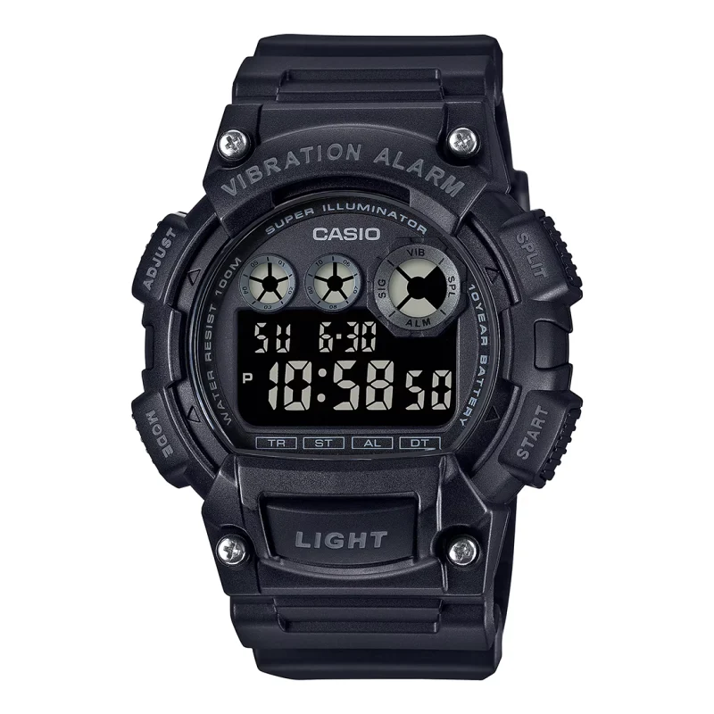 CASIO  Collection Black Rubber Strap  W-735H-1BVEF