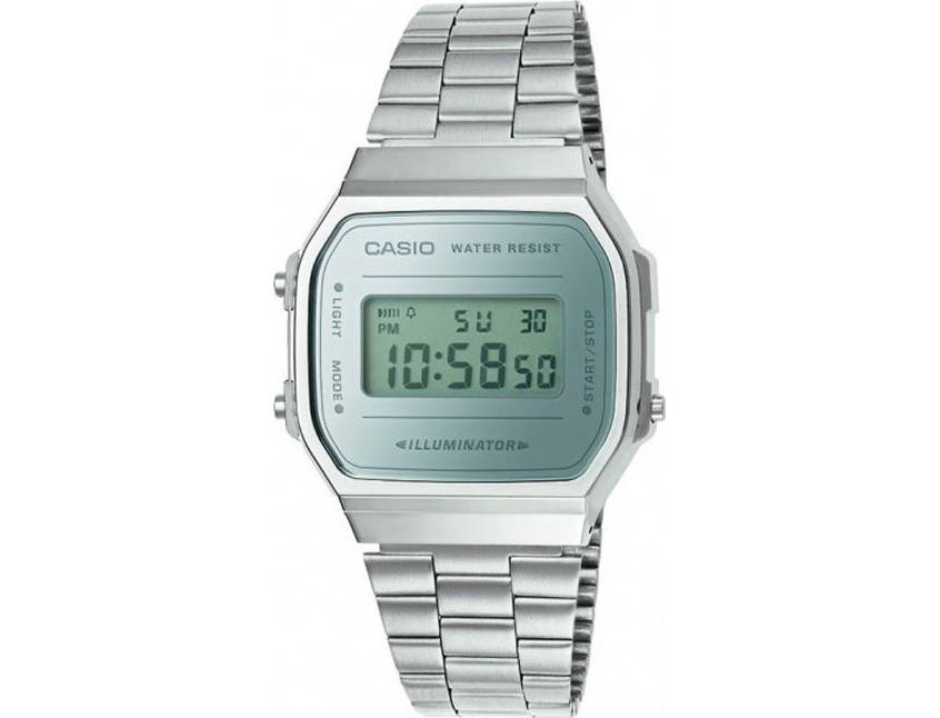 CASIO Vintage Iconic Chronograph Silver Stainless Steel Bracelet  A-168WEM-7EF