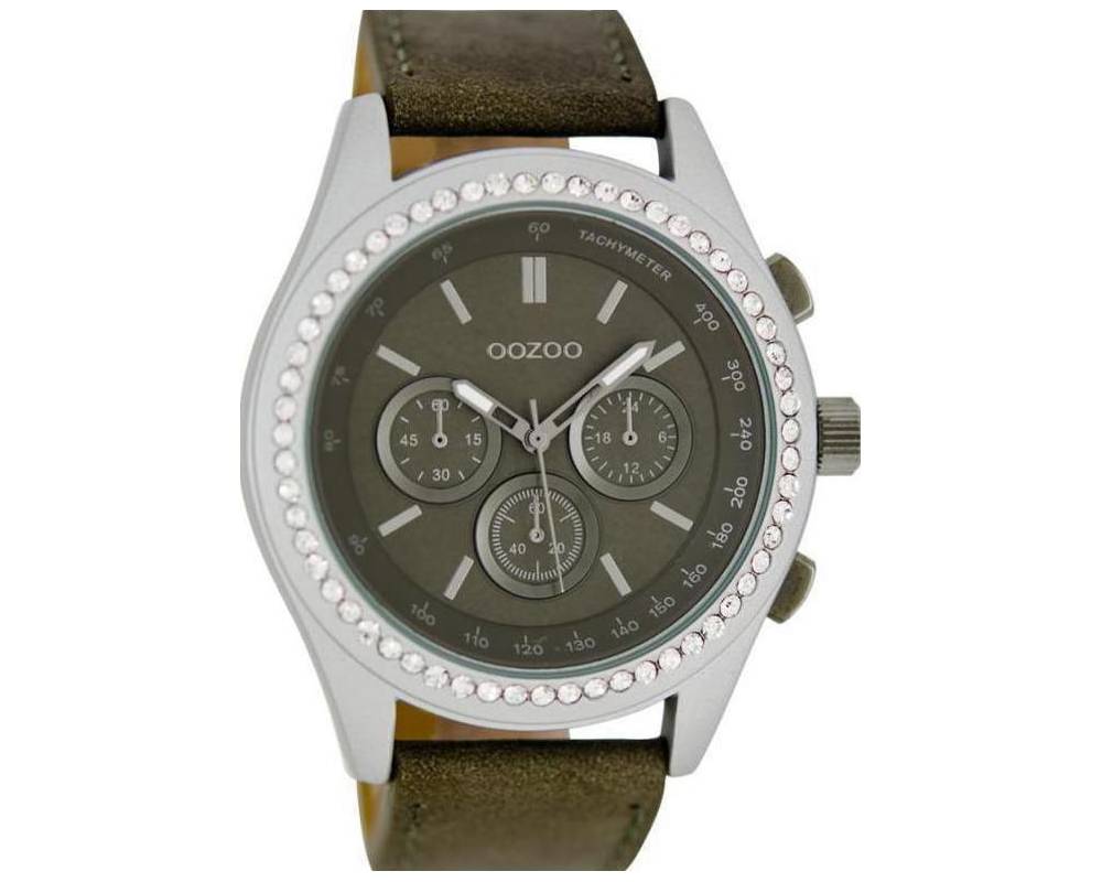 OOZOO  Timepieces Grey Leather Strap  C6167