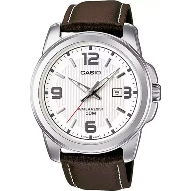 CASIO  Collection Brown Leather Strap   MTP-1314PL-7AVEF