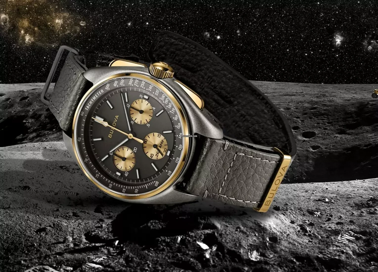 BULOVA  Lunar Pilot 50th Anniversary Grey Leather Strap  98A285