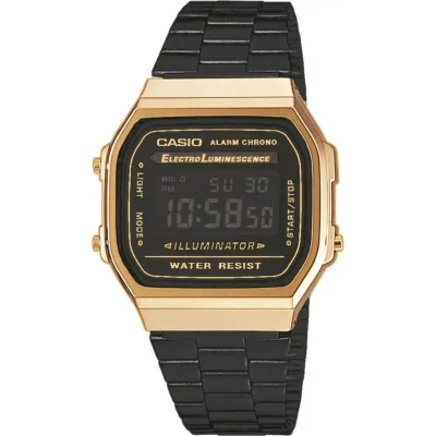 CASIO Vintage Collection Black Stainless Steel Bracelet A-168WEGB-1BEF