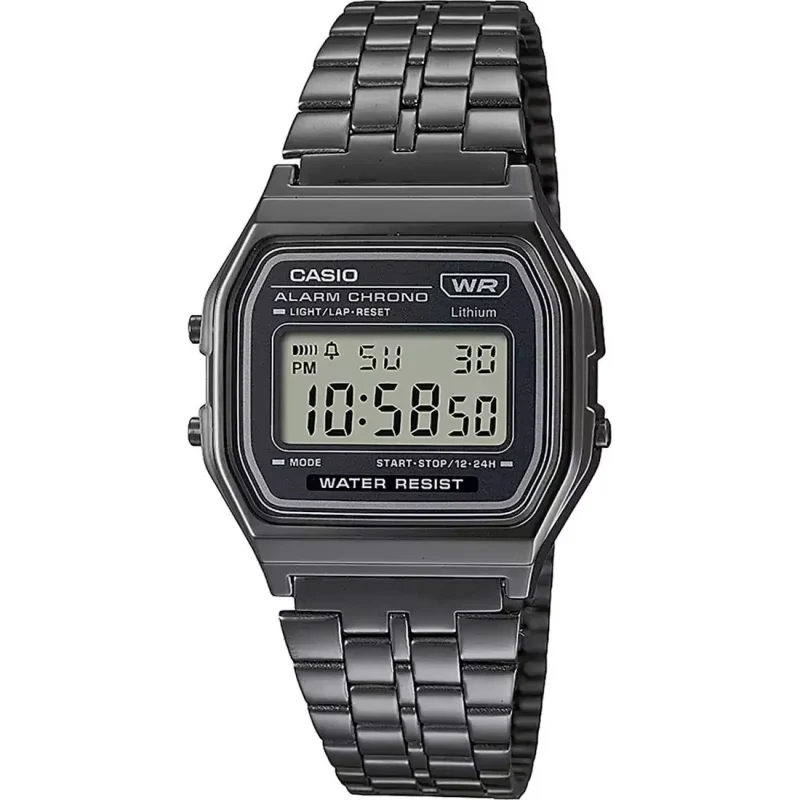 CASIO Vintage Collection Black Stainless Steel Bracelet A-158WETB-1AEF