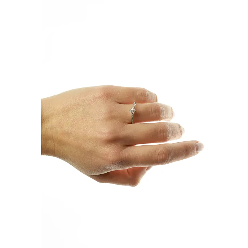 Λευκόχρυσο Δαχτυλίδι 18Κ | Μπριγιάν | GD291