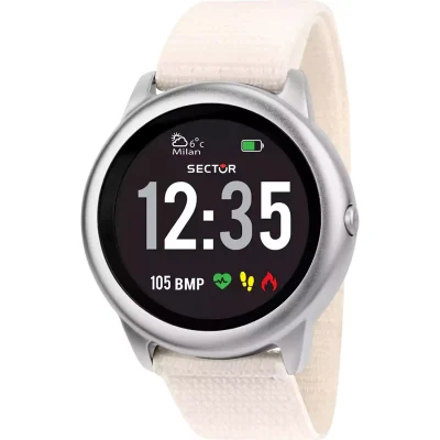 SECTOR S 01 Smart White Fabric Strap R3251545502