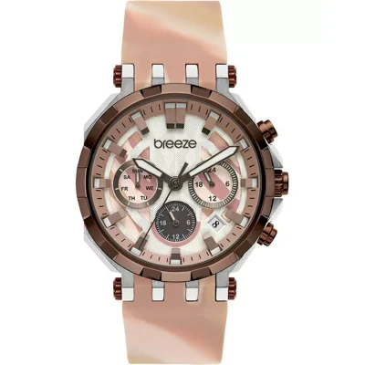 BREEZE  FanC Dual Time Pink Rubber Strap  112291.5