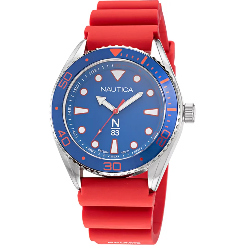 NAUTICA Finn World Diver Red Rubber Strap  NAPFWS220