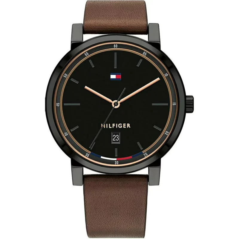 TOMMY HILFIGER Thompson Brown Leather Strap 1791736